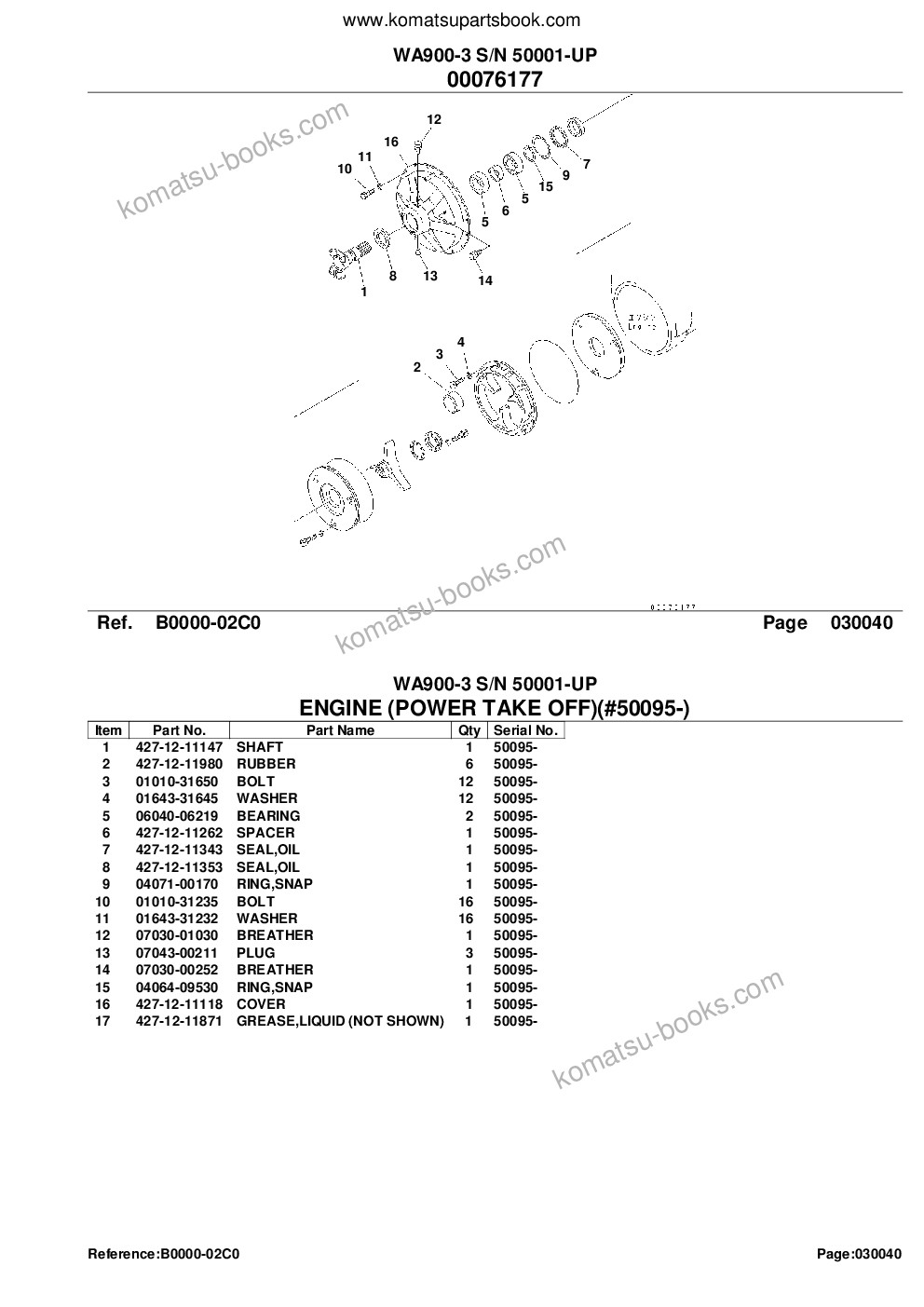 Komatsu wa900-3 s/n 50001-up Parts catalog cover Page 7