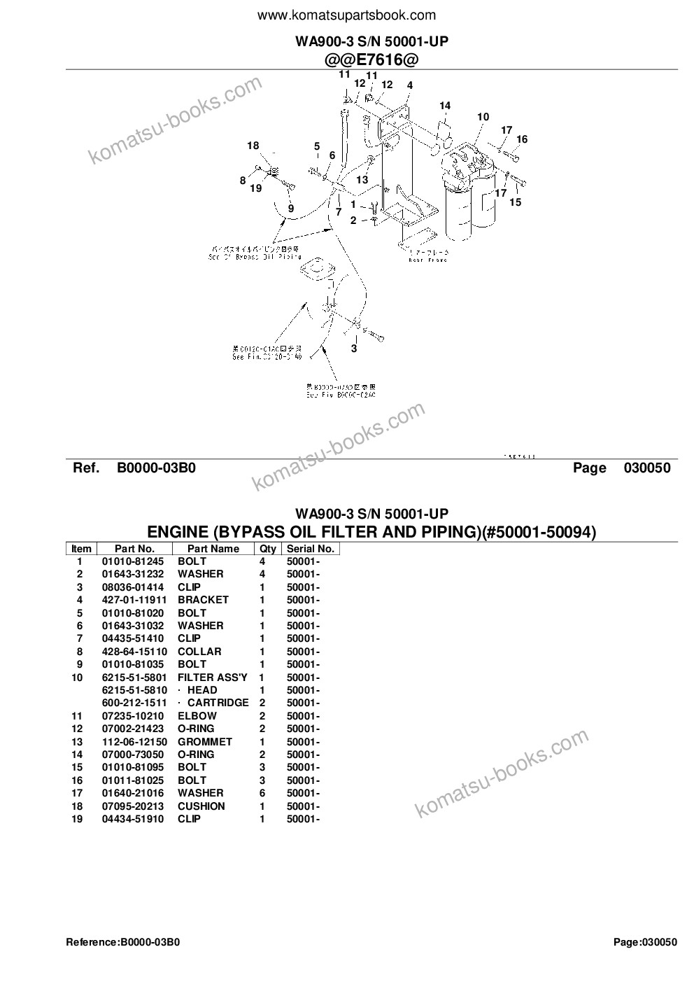 Komatsu wa900-3 s/n 50001-up Parts catalog cover Page 8