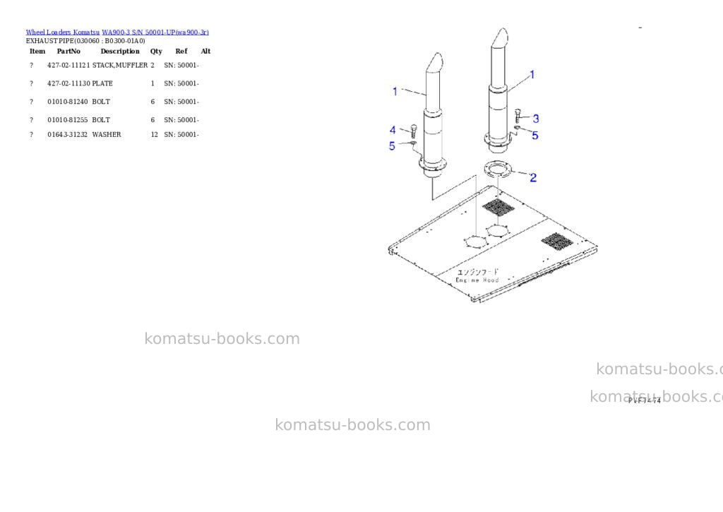 Komatsu WA900-3 S/N 50001-UP Parts catalog cover Page 5 Komatsu WA900-3 S/N 50001-UP Parts catalog cover Page 5