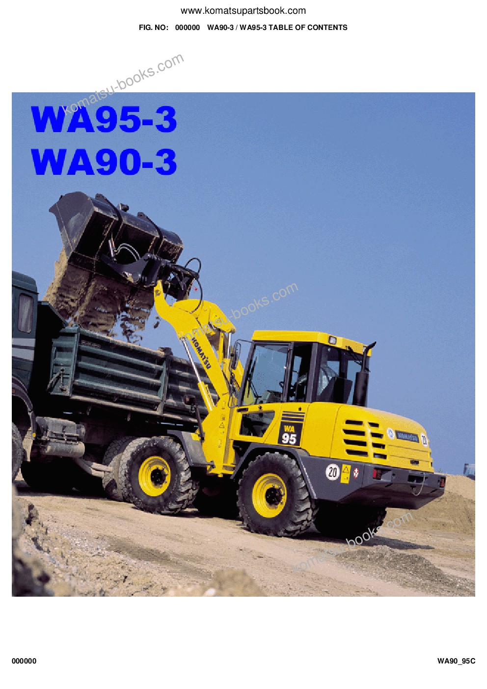 Komatsu wa90-3 / wa95-3 30km/h options s/n h20319 and up; s/n h20672 and up Ersatzteilkatalog Titelseite