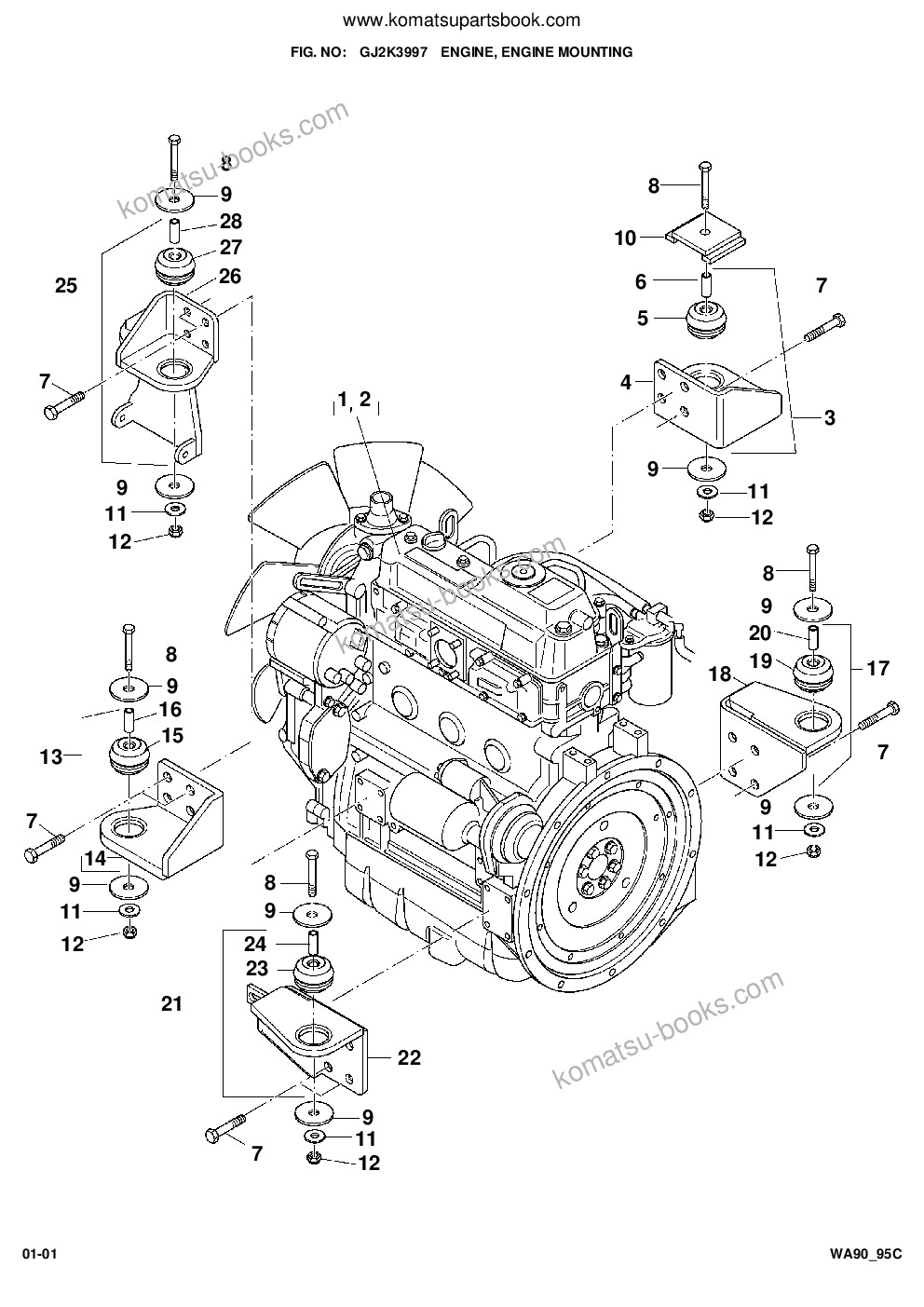 Komatsu wa90-3 / wa95-3 30km/h options s/n h20319 and up; s/n h20672 and up Ersatzteilkatalog Titelseite Seite 7