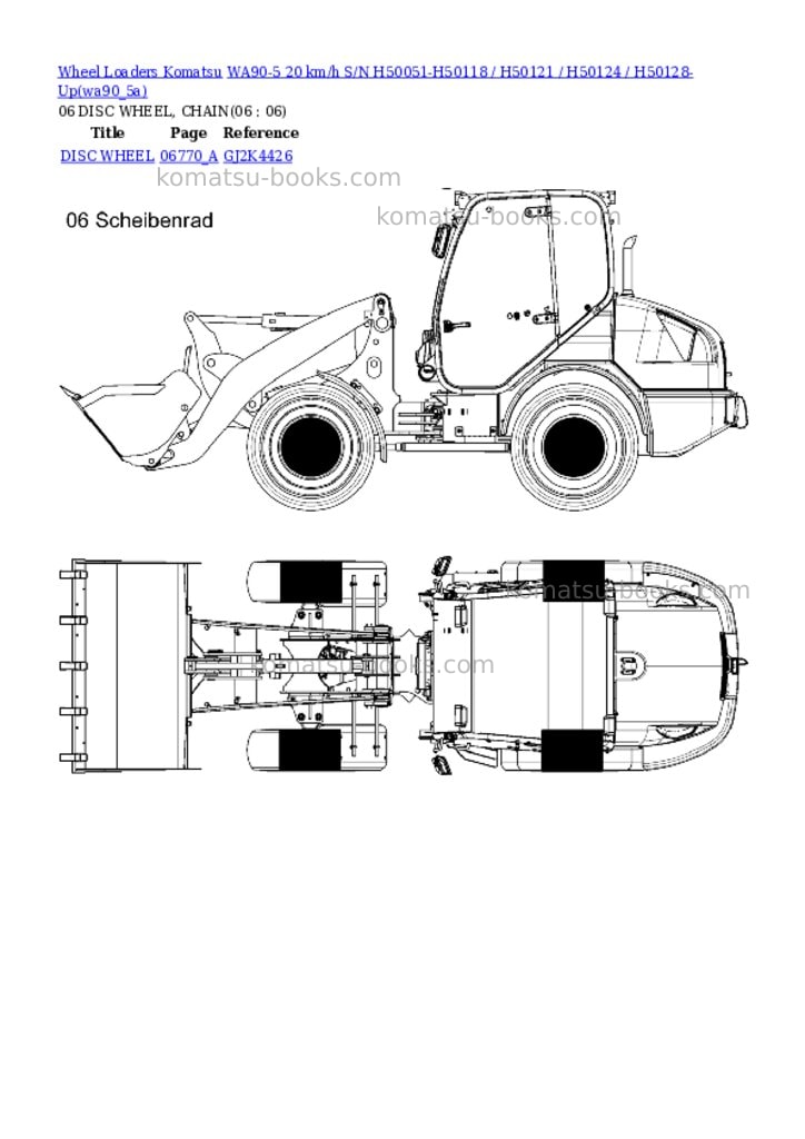 Komatsu wa90-5 20 km/h s/n h50051-h50118 / h50121 / h50124 / h50128-up Parts catalog cover Page 6 Komatsu wa90-5 20 km/h s/n h50051-h50118 / h50121 / h50124 / h50128-up Parts catalog cover Page 6