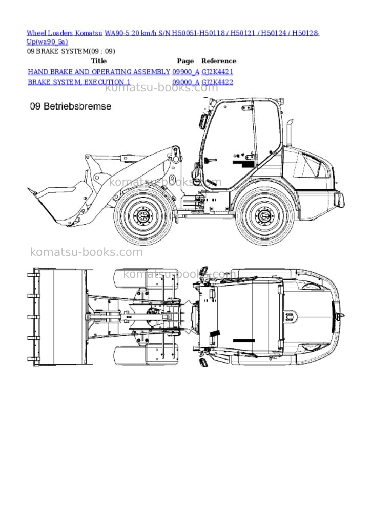 Komatsu wa90-5 20 km/h s/n h50051-h50118 / h50121 / h50124 / h50128-up Parts catalog cover Page 9 Komatsu wa90-5 20 km/h s/n h50051-h50118 / h50121 / h50124 / h50128-up Parts catalog cover Page 9