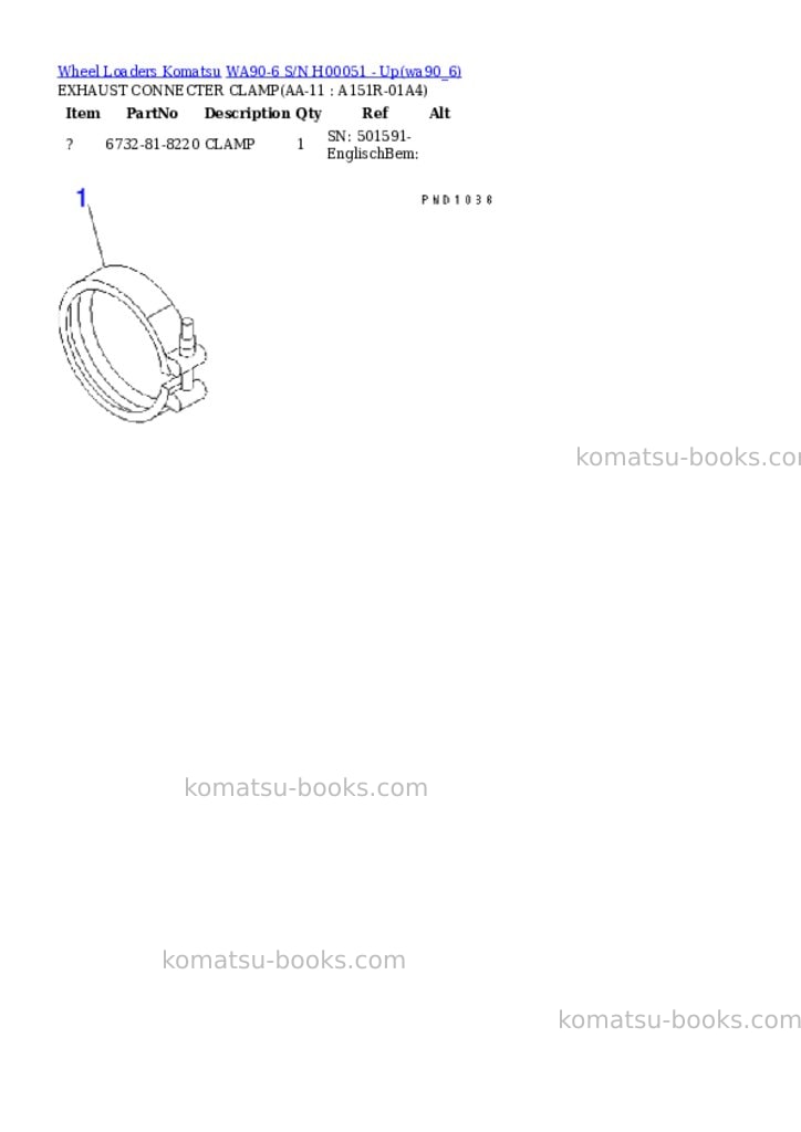 Komatsu wa90-6 s/n h00051 - up Parts catalog cover Page 10