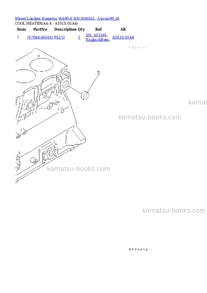 Komatsu wa90-6 s/n h00051 - up Parts catalog cover Page 3