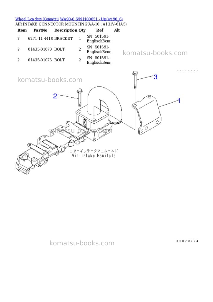 Komatsu wa90-6 s/n h00051 - up Parts catalog cover Page 9