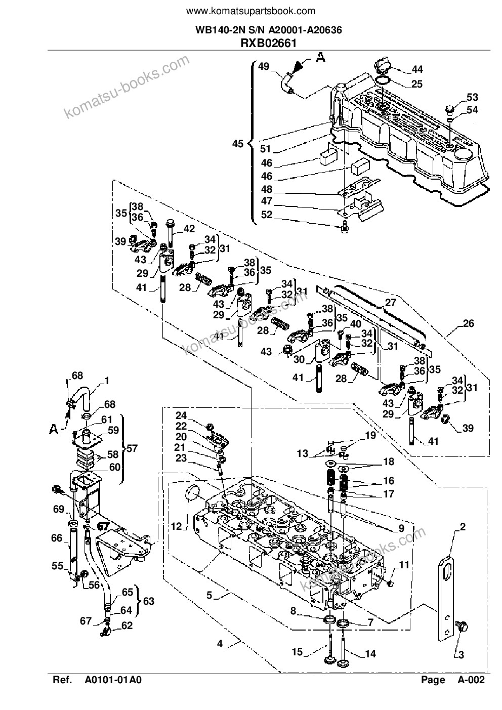 Komatsu WB140-2N S/N A20001-A20636 Catalogue de pièces couverture Page 4