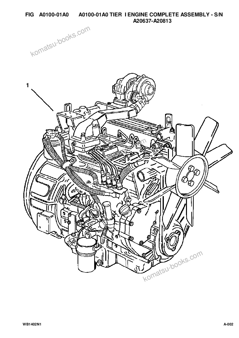 Komatsu wb140-2n s/n a20637-up Parts catalog cover Page 3 Komatsu wb140-2n s/n a20637-up Parts catalog cover Page 3