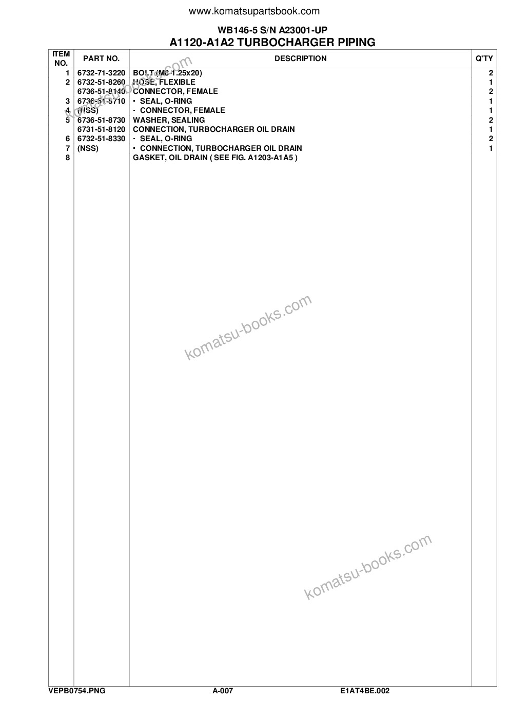 Komatsu wb146-5 s/n a23001-up Catálogo de piezas cover Page 10