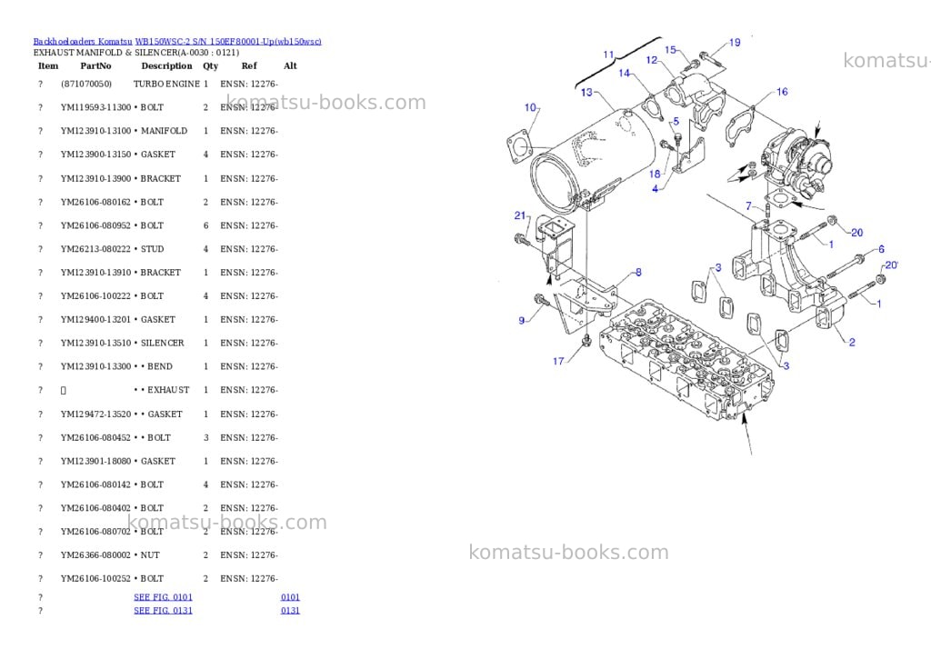 Komatsu wb150wsc-2 s/n 150ef80001-up Parts catalog cover Page 2 Komatsu wb150wsc-2 s/n 150ef80001-up Parts catalog cover Page 2