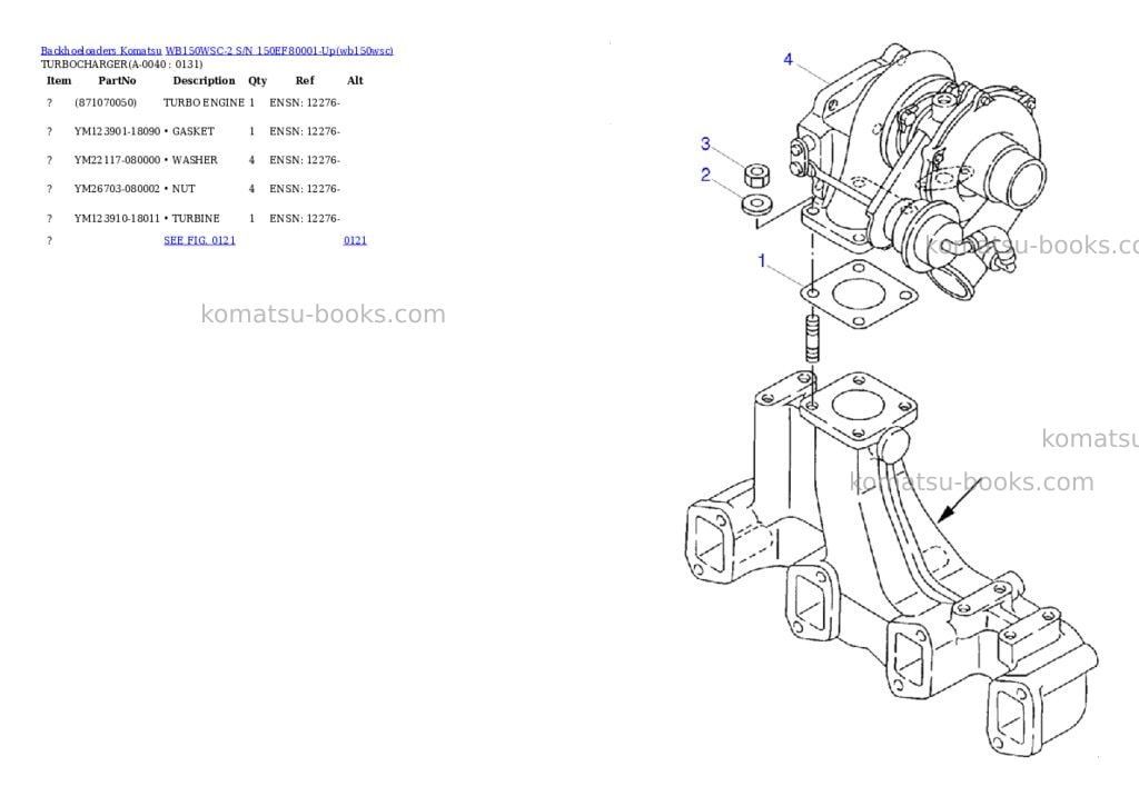 Komatsu wb150wsc-2 s/n 150ef80001-up Parts catalog cover Page 3 Komatsu wb150wsc-2 s/n 150ef80001-up Parts catalog cover Page 3