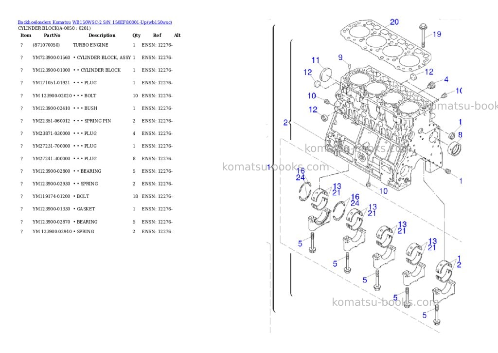 Komatsu wb150wsc-2 s/n 150ef80001-up Parts catalog cover Page 4 Komatsu wb150wsc-2 s/n 150ef80001-up Parts catalog cover Page 4
