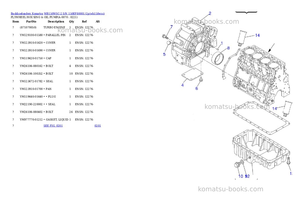 Komatsu wb150wsc-2 s/n 150ef80001-up Parts catalog cover Page 6 Komatsu wb150wsc-2 s/n 150ef80001-up Parts catalog cover Page 6
