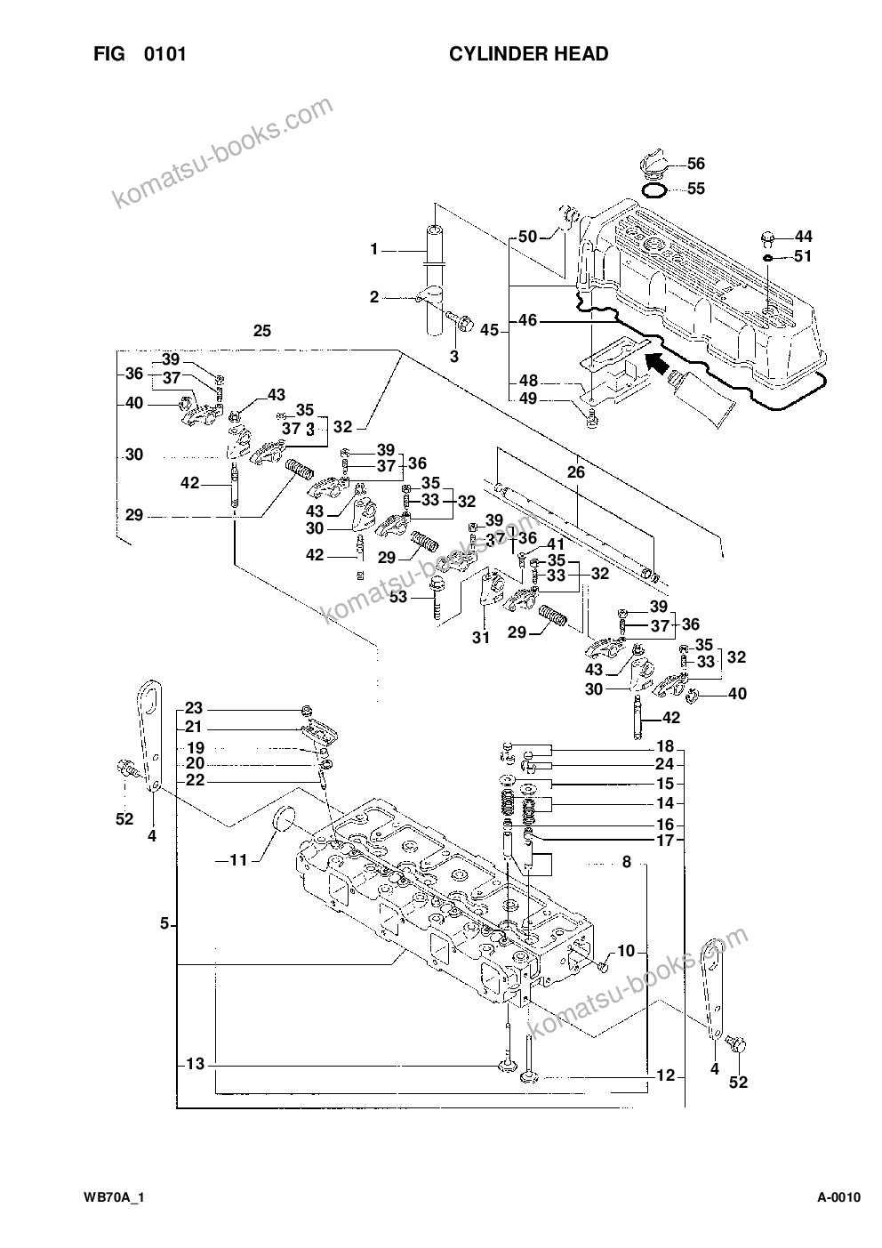 Komatsu wb70a-1 s/n f10392-up Catalogue de pièces couverture Page 3