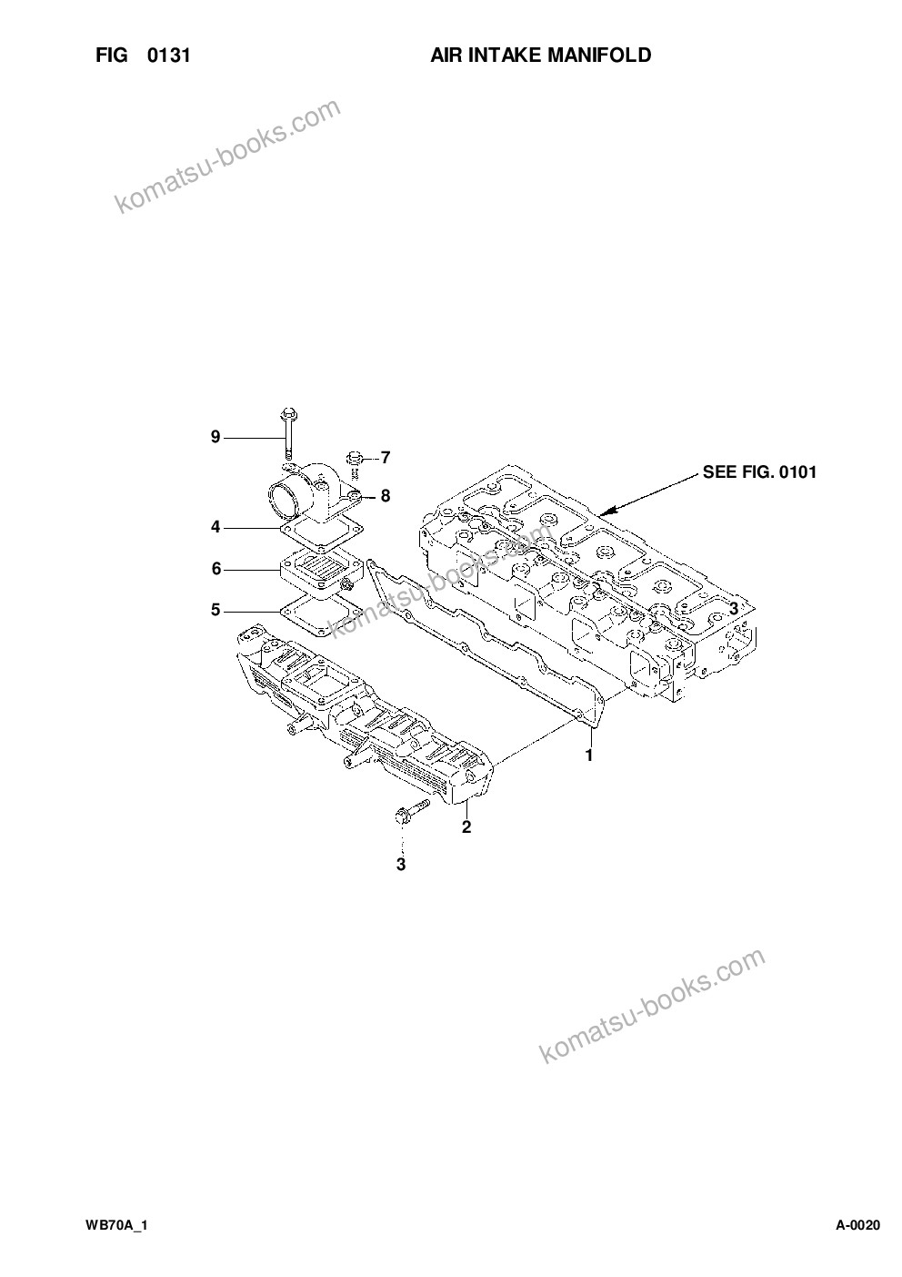 Komatsu wb70a-1 s/n f10392-up Catalogue de pièces couverture Page 5