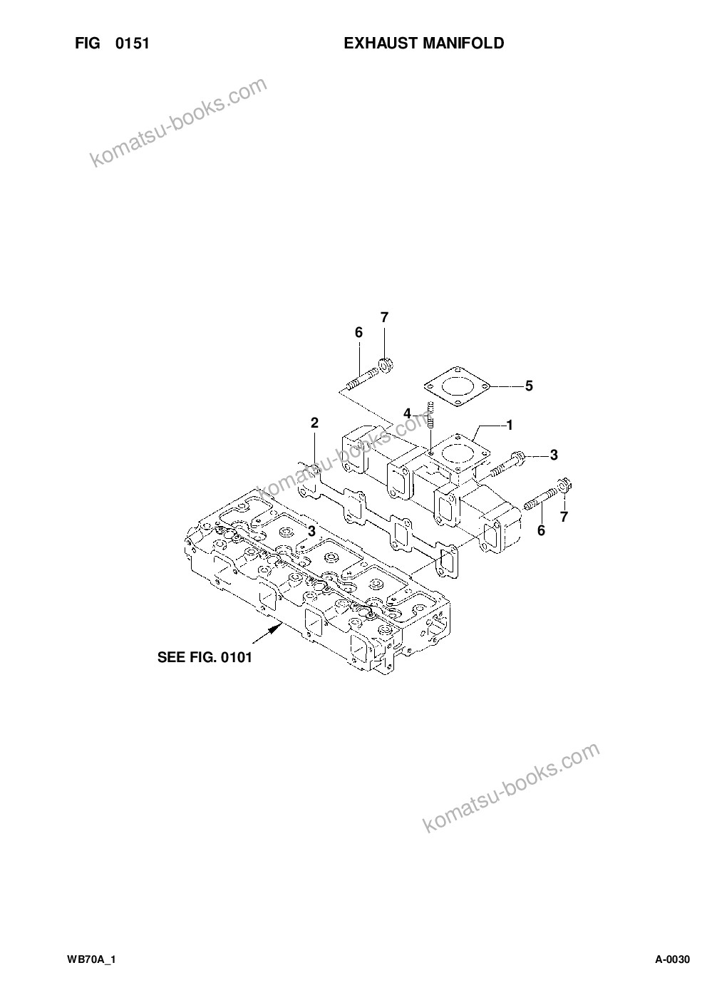 Komatsu wb70a-1 s/n f10392-up Catalogue de pièces couverture Page 7