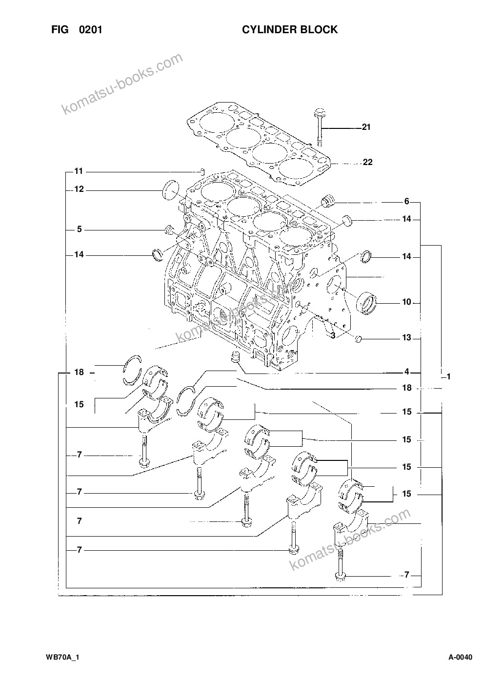 Komatsu wb70a-1 s/n f10392-up Catalogue de pièces couverture Page 9