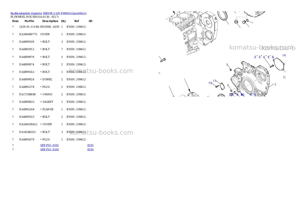 Komatsu wb91r-5 s/n f00003-up Parts catalog cover Page 10