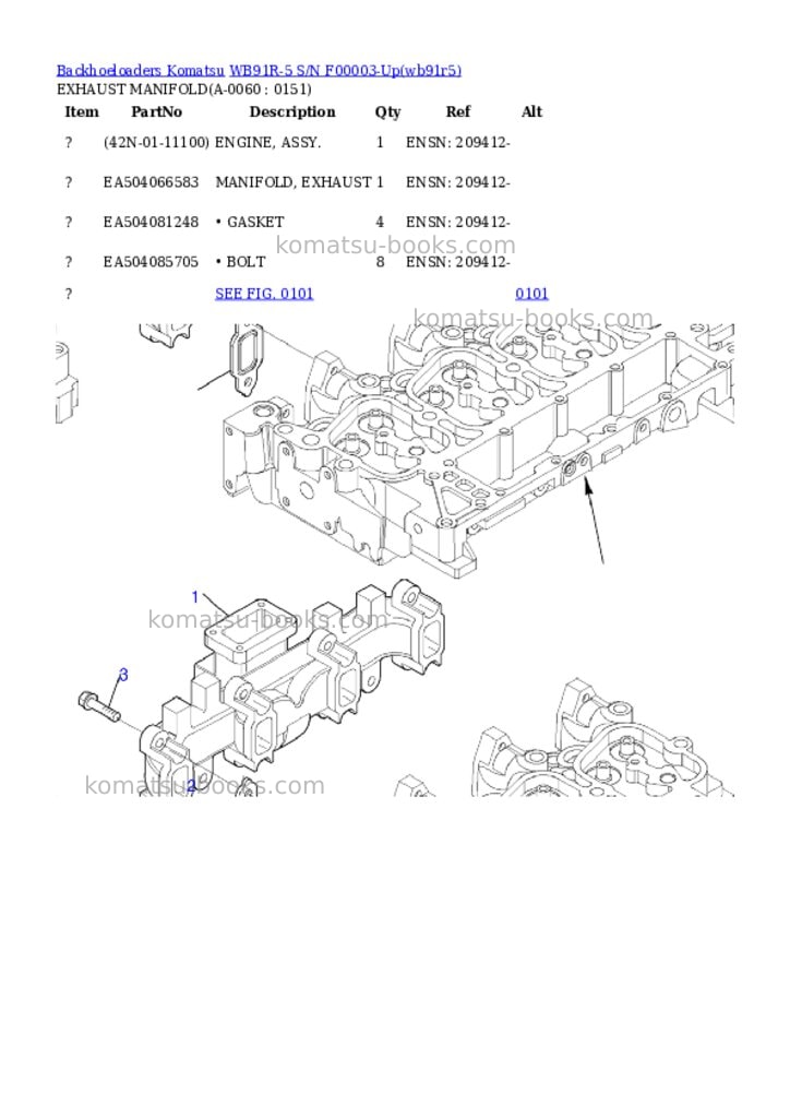 Komatsu wb91r-5 s/n f00003-up Parts catalog cover Page 5