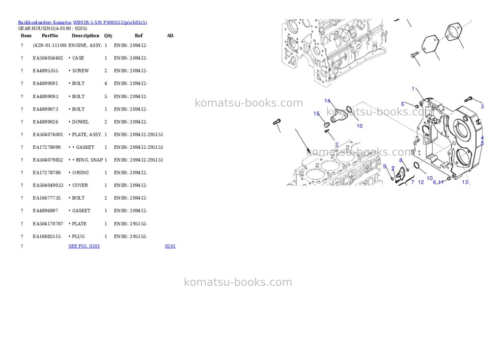 Komatsu wb91r-5 s/n f00003-up Parts catalog cover Page 7