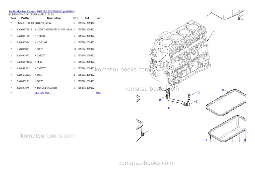 Komatsu wb91r-5 s/n f00003-up Parts catalog cover Page 9
