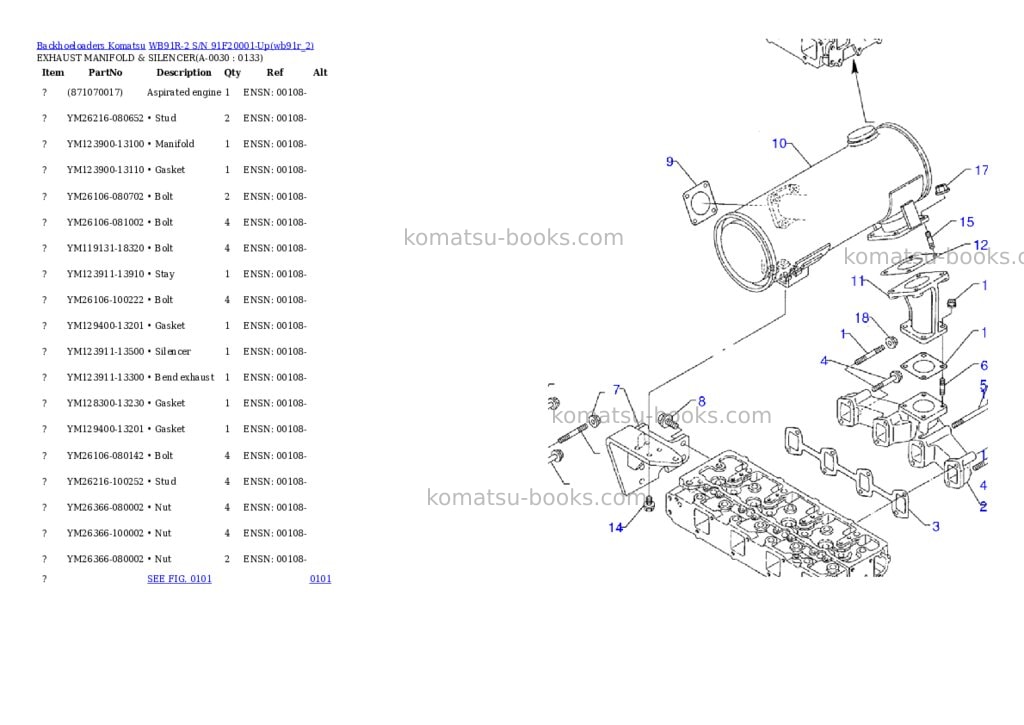 Komatsu wb91r-2 s/n 91f20001-up Parts catalog cover Page 3 Komatsu wb91r-2 s/n 91f20001-up Parts catalog cover Page 3