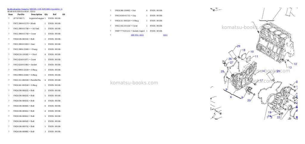 Komatsu wb91r-2 s/n 91f20001-up Parts catalog cover Page 5 Komatsu wb91r-2 s/n 91f20001-up Parts catalog cover Page 5