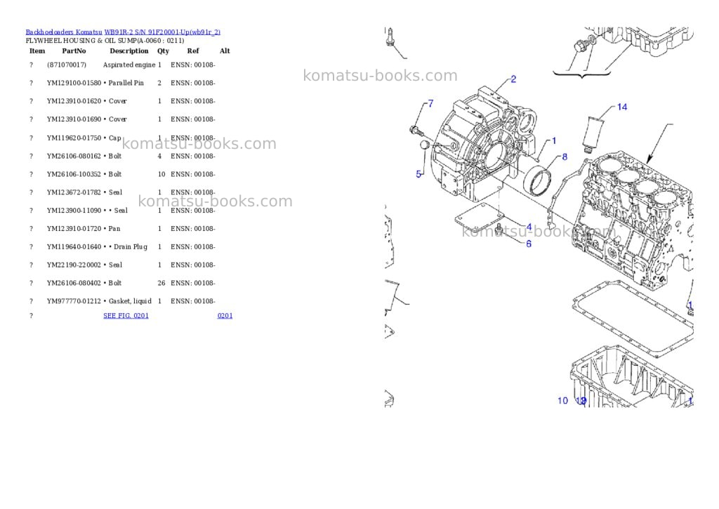 Komatsu wb91r-2 s/n 91f20001-up Parts catalog cover Page 6 Komatsu wb91r-2 s/n 91f20001-up Parts catalog cover Page 6