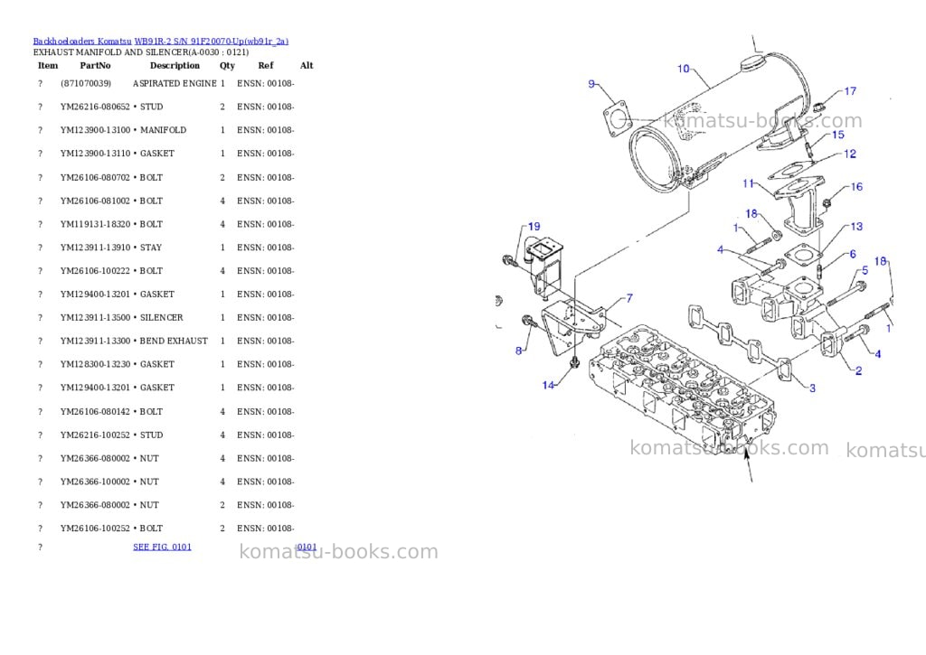 Komatsu wb91r-2 s/n 91f20070-up Parts catalog cover Page 2 Komatsu wb91r-2 s/n 91f20070-up Parts catalog cover Page 2