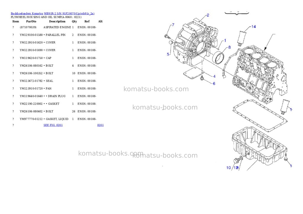 Komatsu wb91r-2 s/n 91f20070-up Parts catalog cover Page 5 Komatsu wb91r-2 s/n 91f20070-up Parts catalog cover Page 5