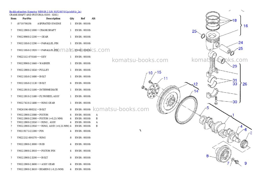 Komatsu wb91r-2 s/n 91f20070-up Parts catalog cover Page 9 Komatsu wb91r-2 s/n 91f20070-up Parts catalog cover Page 9