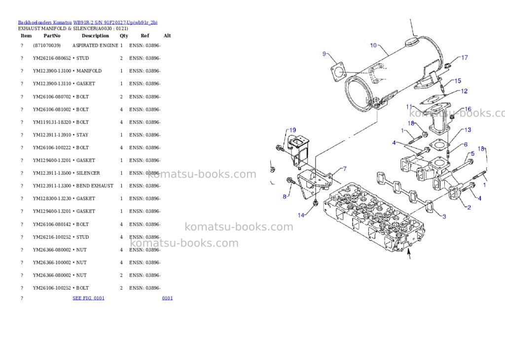 Komatsu wb91r-2 s/n 91f20127-up Parts catalog cover Page 2 Komatsu wb91r-2 s/n 91f20127-up Parts catalog cover Page 2
