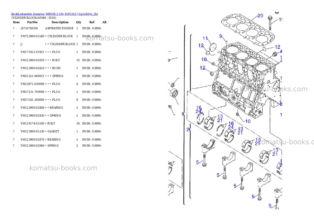 Komatsu wb91r-2 s/n 91f20127-up Parts catalog cover Page 3 Komatsu wb91r-2 s/n 91f20127-up Parts catalog cover Page 3