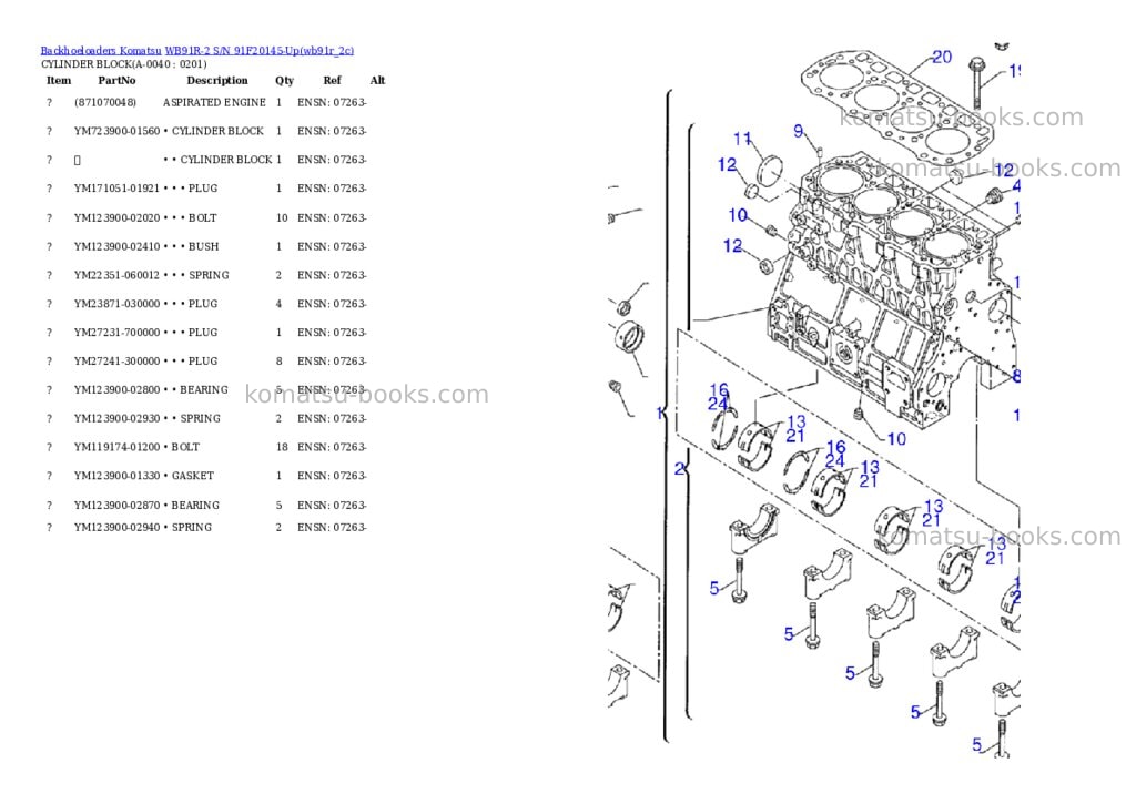 Komatsu wb91r-2 s/n 91f20145-up Parts catalog cover Page 3 Komatsu wb91r-2 s/n 91f20145-up Parts catalog cover Page 3