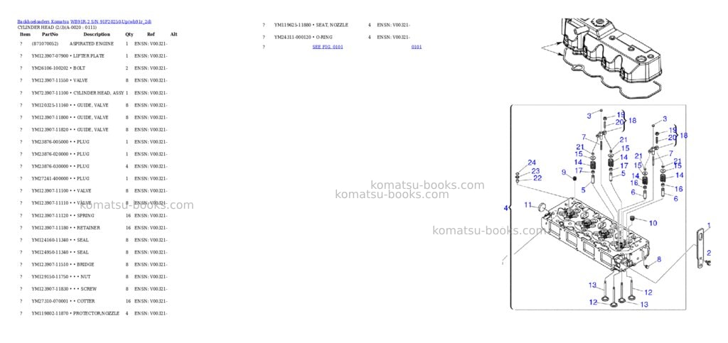 Komatsu wb91r-2 s/n 91f20250-up Parts catalog cover Komatsu wb91r-2 s/n 91f20250-up Parts catalog cover