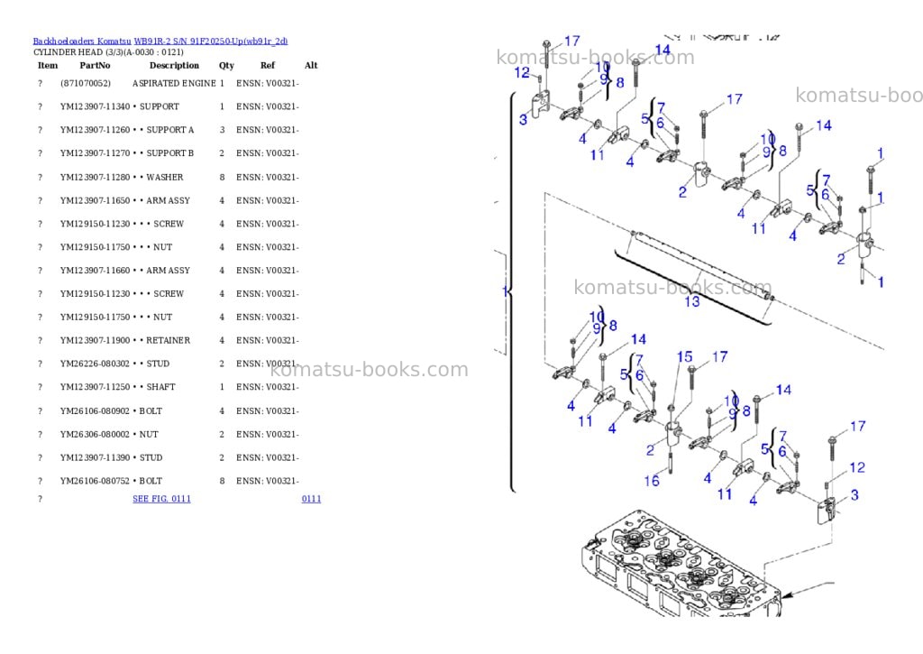 Komatsu wb91r-2 s/n 91f20250-up Parts catalog cover Page 2 Komatsu wb91r-2 s/n 91f20250-up Parts catalog cover Page 2