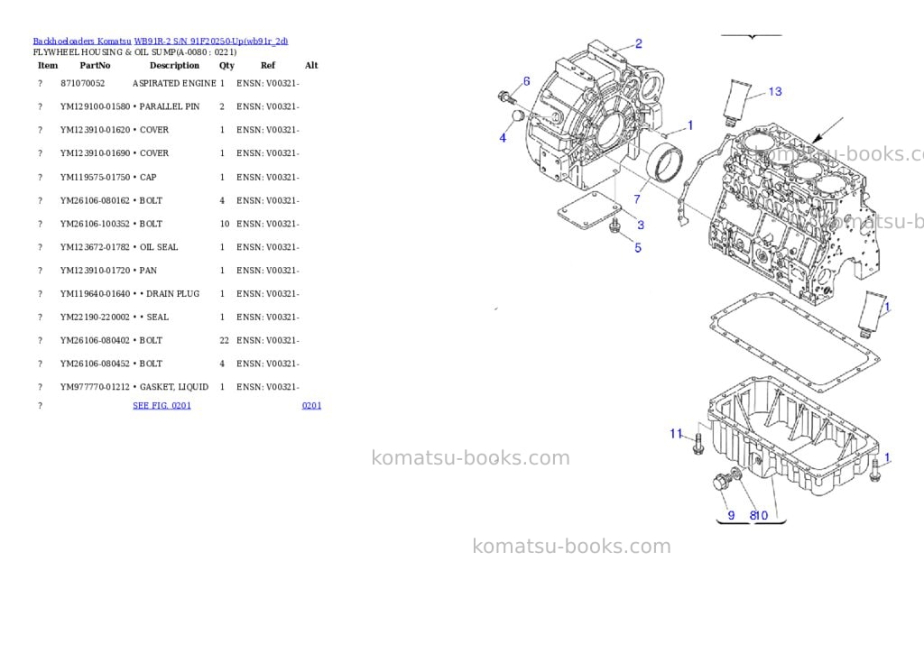 Komatsu wb91r-2 s/n 91f20250-up Parts catalog cover Page 7 Komatsu wb91r-2 s/n 91f20250-up Parts catalog cover Page 7