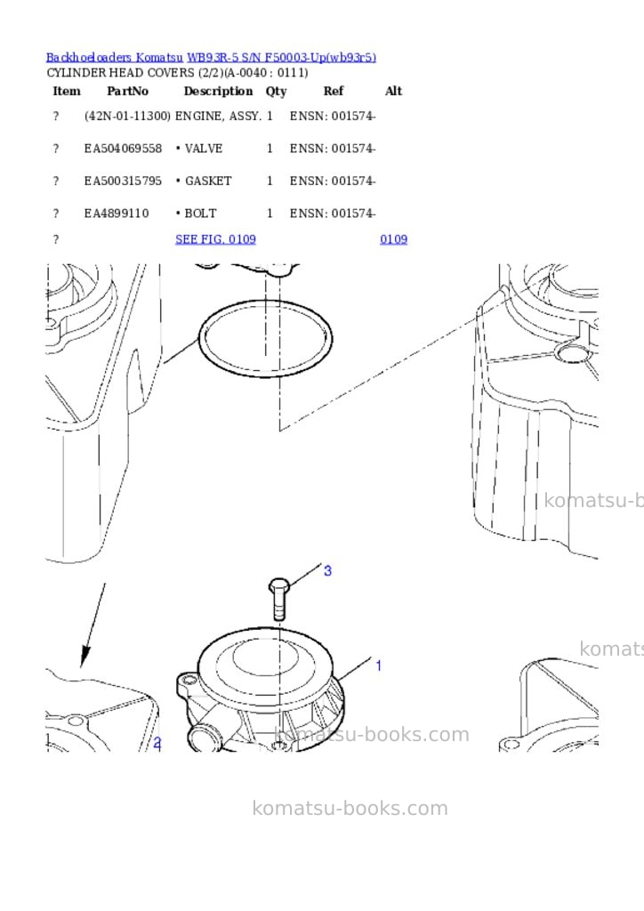 Komatsu wb93r-5 s/n f50003-up Parts catalog cover Page 3 Komatsu wb93r-5 s/n f50003-up Parts catalog cover Page 3