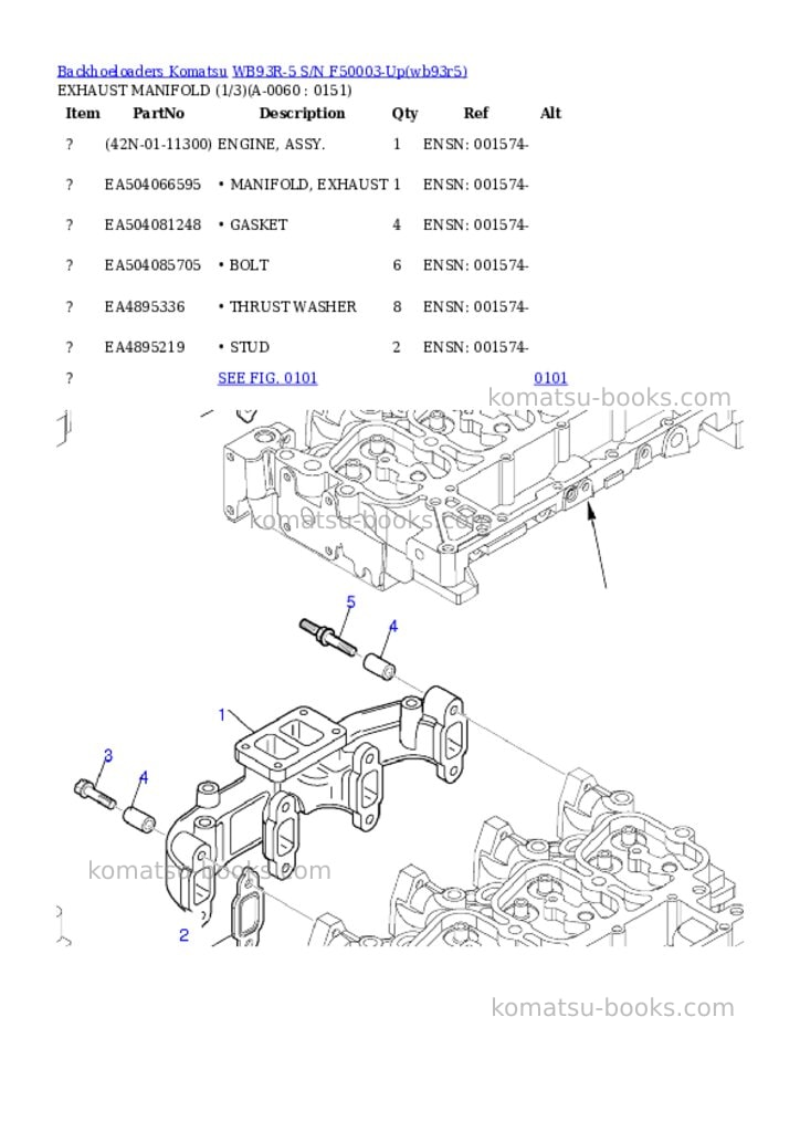 Komatsu wb93r-5 s/n f50003-up Parts catalog cover Page 5 Komatsu wb93r-5 s/n f50003-up Parts catalog cover Page 5