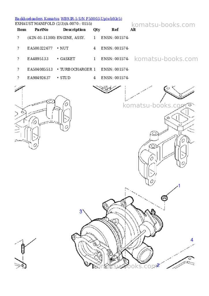 Komatsu wb93r-5 s/n f50003-up Parts catalog cover Page 6 Komatsu wb93r-5 s/n f50003-up Parts catalog cover Page 6