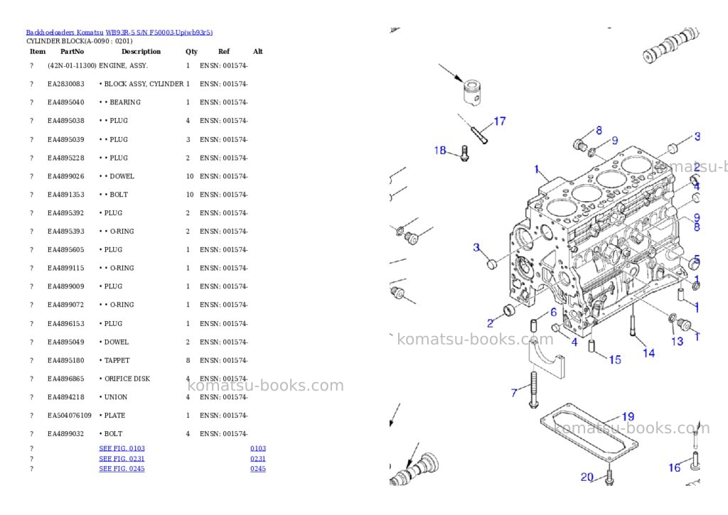 Komatsu wb93r-5 s/n f50003-up Parts catalog cover Page 8 Komatsu wb93r-5 s/n f50003-up Parts catalog cover Page 8