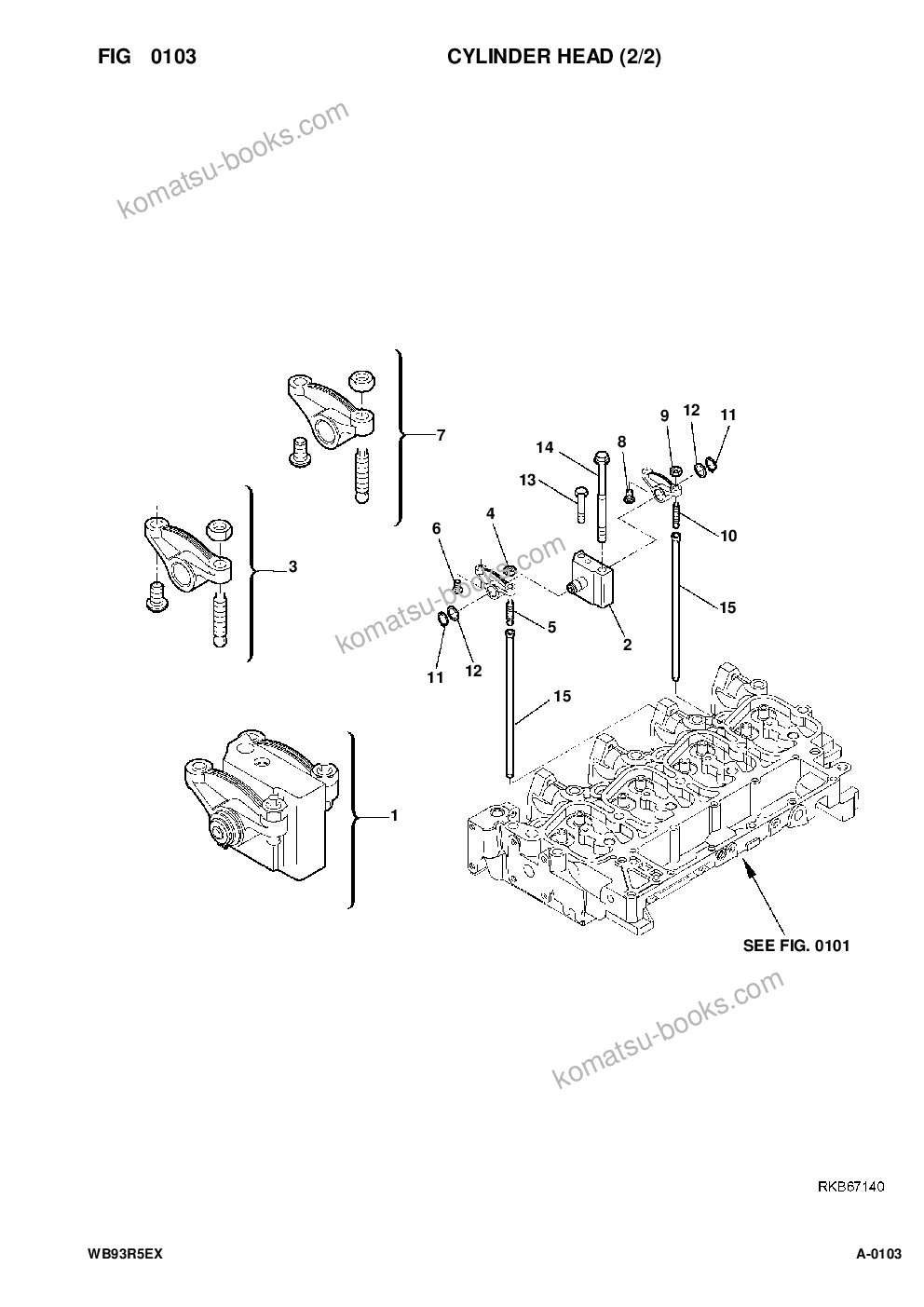Komatsu wb93r-5e0 s/n f70001- up Parts catalog cover Page 5