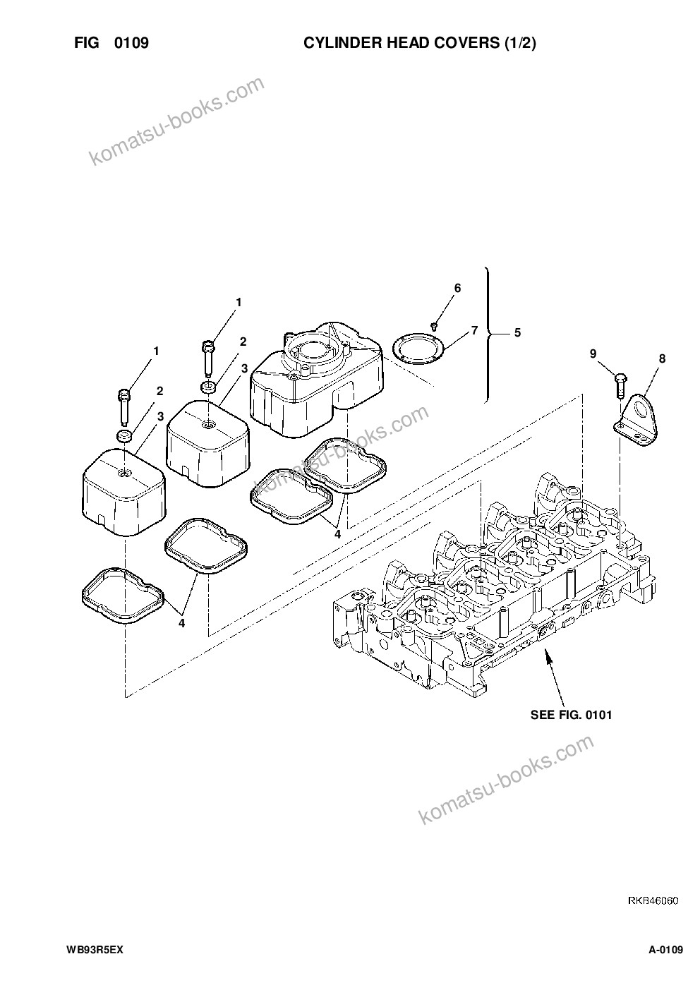 Komatsu wb93r-5e0 s/n f70001- up Parts catalog cover Page 7