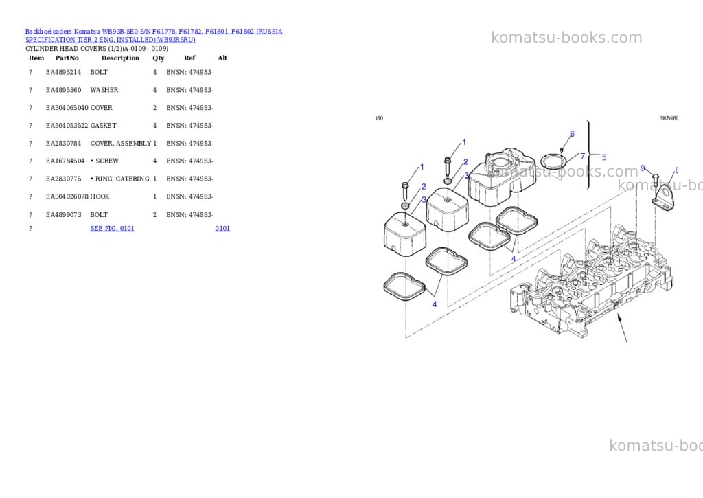 Komatsu WB93R-5E0 S/N F61778, F61782, F61801, F61802 (RUSSIA SPECIFICATION TIER 2 ENG. INSTALLED) Parts catalog cover Page 2 Komatsu WB93R-5E0 S/N F61778, F61782, F61801, F61802 (RUSSIA SPECIFICATION TIER 2 ENG. INSTALLED) Parts catalog cover Page 2