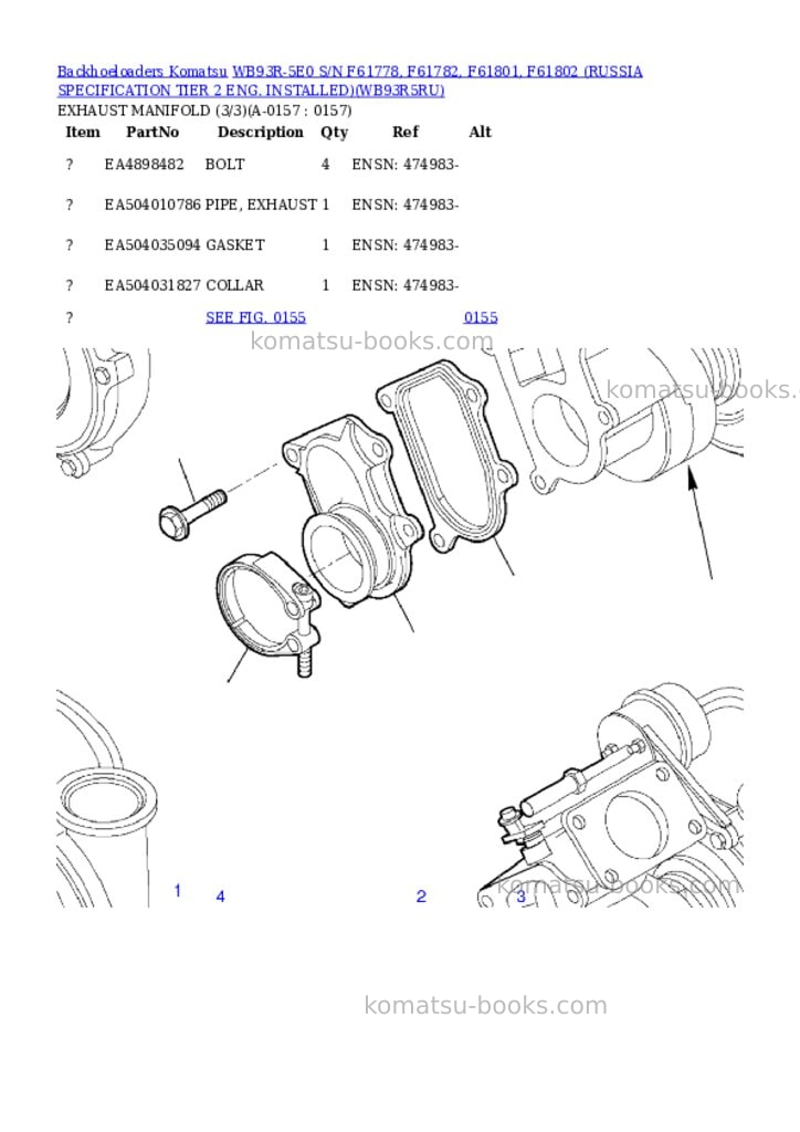 Komatsu WB93R-5E0 S/N F61778, F61782, F61801, F61802 (RUSSIA SPECIFICATION TIER 2 ENG. INSTALLED) Parts catalog cover Page 7 Komatsu WB93R-5E0 S/N F61778, F61782, F61801, F61802 (RUSSIA SPECIFICATION TIER 2 ENG. INSTALLED) Parts catalog cover Page 7