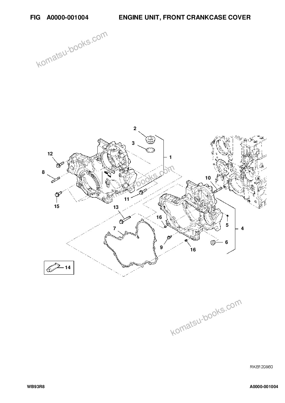 Komatsu WB93R-8 S/N F80004- UP Parts catalog cover Page 10