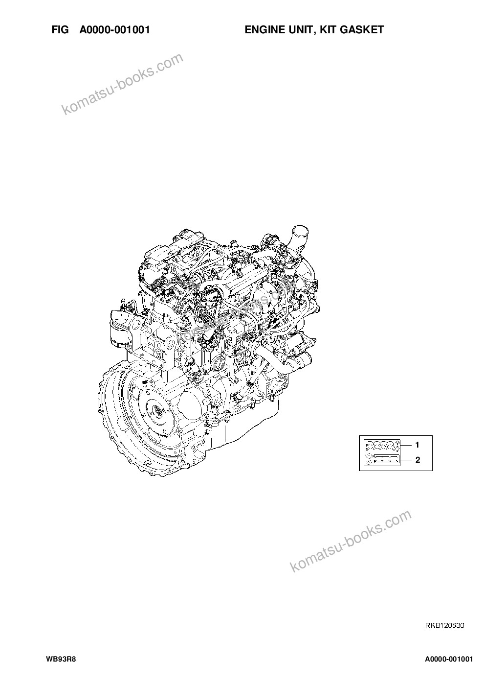 Komatsu WB93R-8 S/N F80004- UP Parts catalog cover Page 4