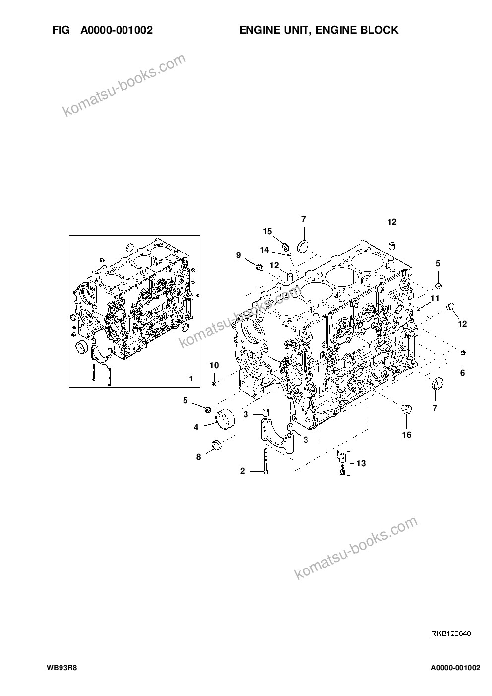 Komatsu WB93R-8 S/N F80004- UP Parts catalog cover Page 6