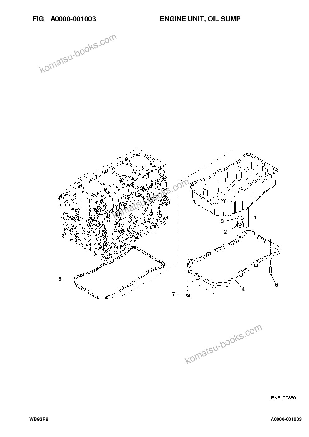 Komatsu WB93R-8 S/N F80004- UP Parts catalog cover Page 8