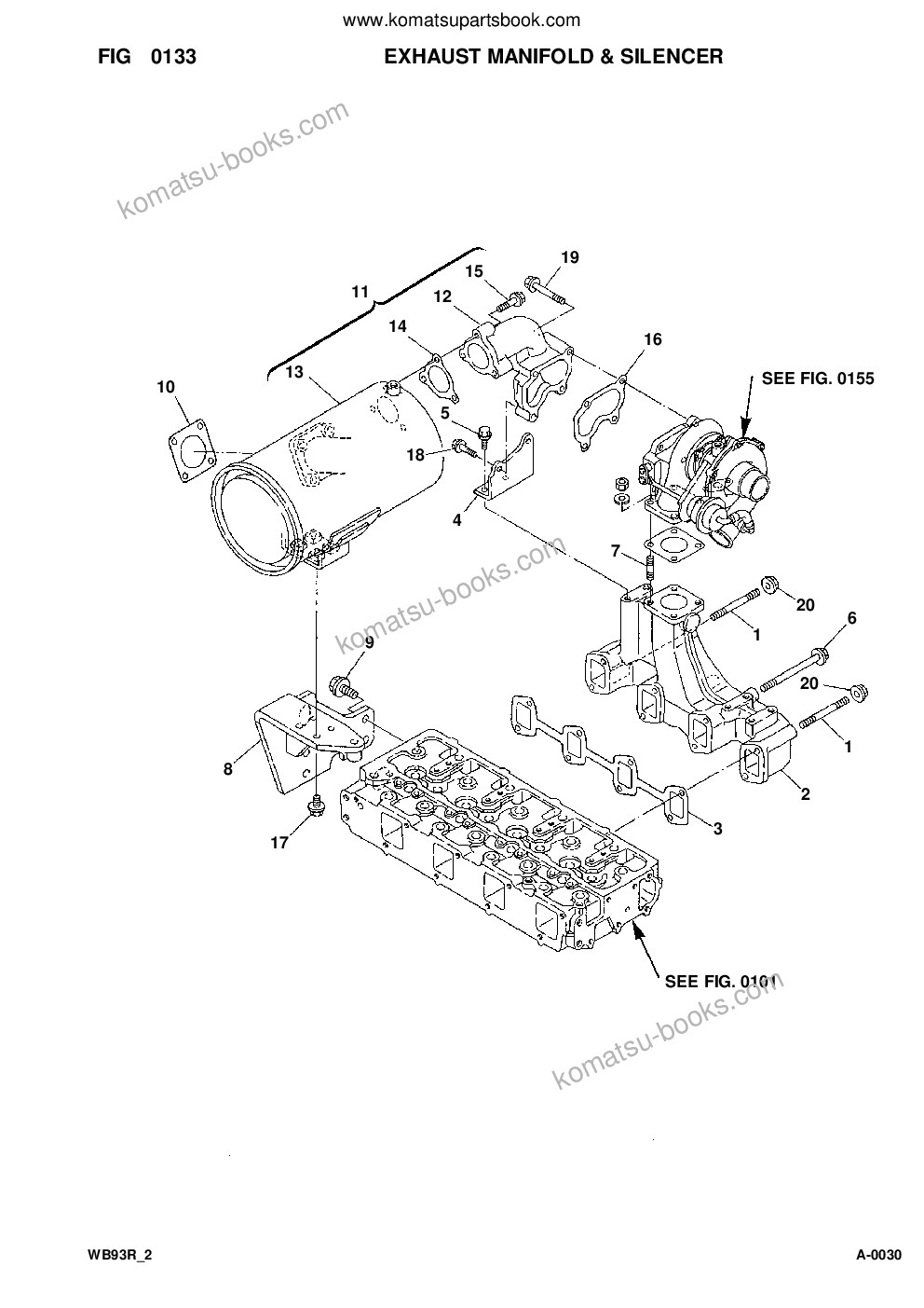 Komatsu wb93r-2 s/n 93f20001-up Parts catalog cover Page 8 Komatsu wb93r-2 s/n 93f20001-up Parts catalog cover Page 8